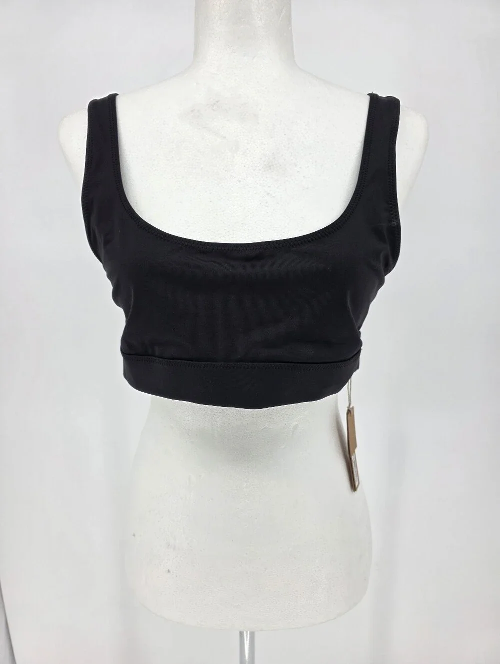 SKIMS Recycled Swim Scoop Neck Bikini Top Black XL NWT
